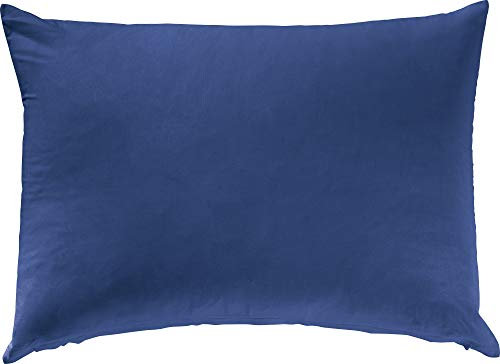 Erwin Müller Zusatz-Kissenbezug, Kissenhülle Renforcé Würzburg, Uni dunkelblau Größe 50x70 cm - strapazierfähig und temperaturausgleichend, mit Reißverschluss
