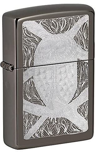 Zippo John Smith Gumbula Design, Laser Engrave - Black Ice® - Mechero, rellenable, en una Caja de Regalo, Black Ice - John Smith Gumbula