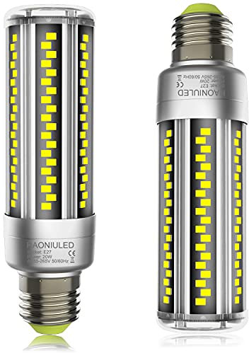 HAONIULED E27 LED Glühbirnen, 20W 2500LM Kaltweiß 6500K LED E27 Lampen Ersatz 200W Glühlampe, Maiskolben Leuchtmittel LED Lampe,360° Energiesparlampe E27 Mais Birne, 2er Pack