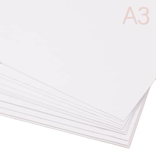 Craftelier - Packung mit 25 doppelseitigen Kartons | ideales Material für Karten-, Scrapbooking- und Bastelprojekte | Grammatur 250 g/m² | A3 (29,7 cm x 42 cm) - Weiß