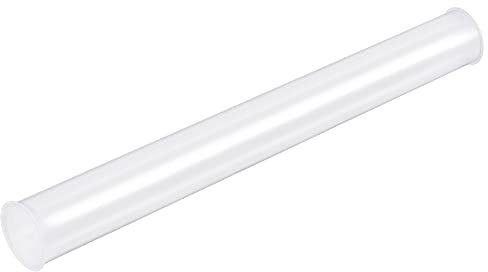 sourcing map - Tubo di stoccaggio trasparente, piccolo tubo rotondo in plastica con tappi per bottiglie rigido