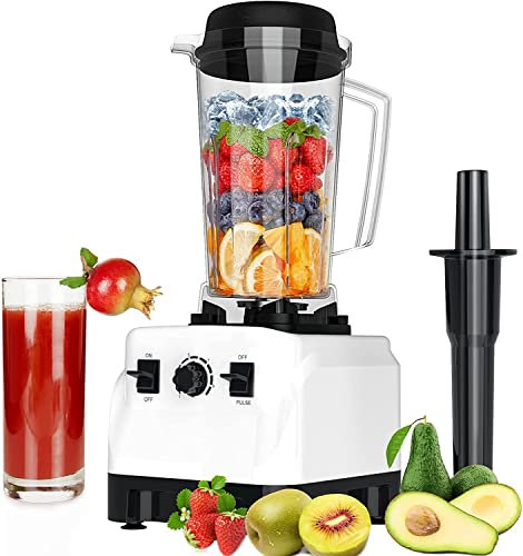 Huntertall kitchen Smoothie Maker, 1500W Blender mit Rührstab Hochleistungs Mixer, Puls Ice Crush (2L behälter, 10 Geschwindigkeiten, 6-Klingen) für Püree, Ice Crush, Shakes und Smoothies HT81 Weiß