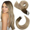 Moresoo Tape in Extensions Echthaar Balayage Unsichtbar Haarverlängerung Echthaar Tape in Extensions Braun bis Hellbraun mit Mittelblond Echt Haarextension Tape 20 Stück/30g 40 cm #3/8/22 16 Inch