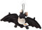Uni-Toys - Fledermaus, klein - schwarz-weiß - Mit Saugnapf - 23 cm (Breite) - Plüschtier, Kuscheltier