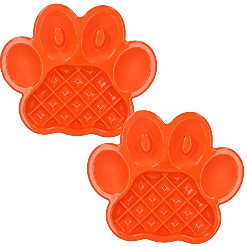 2PK Orange Interactive Dog Slow Feeder Food Accessories Control Fast Eating