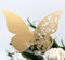 100 Stück Schmetterling Trichterwinde Tischkarten Namenskarten Glasanhänger Wandsticker für Tischdeko Hochzeit Party Haus Deco,Schmetterling Tischkarten Laser Platzkarten Namenskarten,Gold B