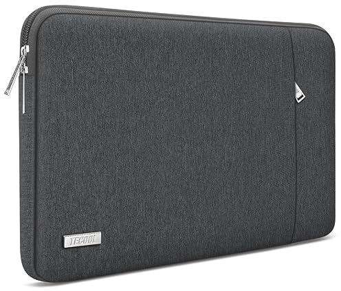 TECOOL 15.6 Inch Laptop Sleeve Protective Laptop Case 15.6 Inch for 15 15.6 HP Lenovo ThinkPad IdeaPad Dell Acer Asus Notebook Chromebook,Water-resistant Laptop Case Laptop Bag with Pocket,Space Grey