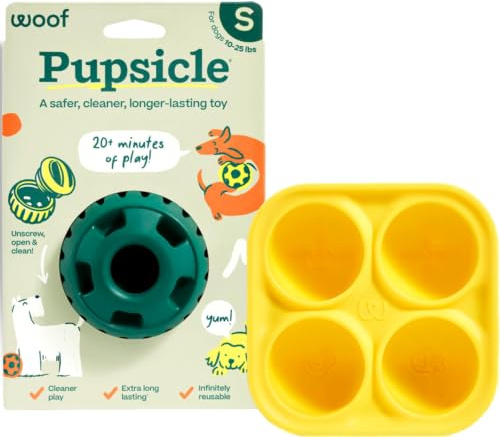 WOOF Pupsicle et plateau à friandises – Jouet interactif durable pour chien et moule à friandises en silicone – Gardez votre chiot occupé – Facile à nettoyer – Jouets pour petits chiens de 4,5 à 11,3