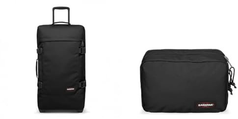 EASTPAK TRANVERZ M Koffer, 67 cm, 78 L, Schwarz (Black) & MAVIS Kulturtasche, 26 cm, 6 L, Schwarz