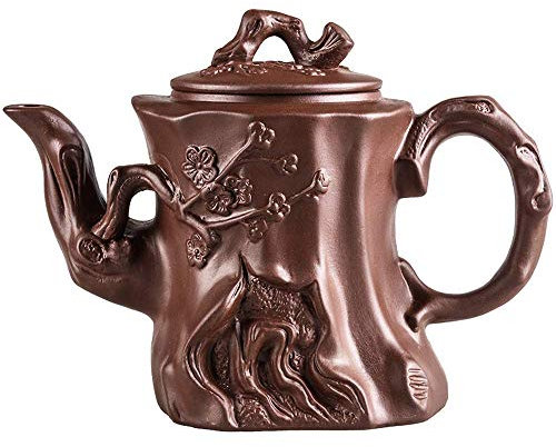 Einfache Teekanne, Teetasse, Teeservice for zu Hause, Keramik-Teeset, Tassen, Geschenk for Teezeremonie, Party, Heimbüro, Dekoration, 700 ml, lila Sand-Teegeschirr, handgefertigte Filter-Teekanne, chi
