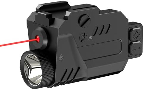 Darkfang 680 lumens Combo Laser à lumière Tactique, Flash Tactique stroboscopique à Faisceau Rouge pour Piste Picatinny