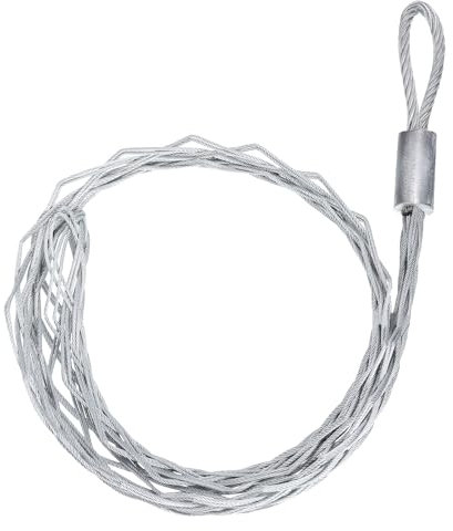 sourcing map Cable Pulling Grip 130cm/4.3FT/51.18 Inch Wire Mesh Puller Socks Grip Anti-Slip Wrap Side Pull Galvanizing Steel Wire Grips Net Cover Smooth for 30-50mm/1.46-1.97 Cable(Silver)