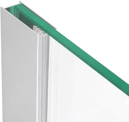 MOMENTS OF GLASS Perfil de Pared de Aluminio en U 190 cm para Mamparas de Ducha com Vidrio de 8 mm, 1 goma reductora incluida