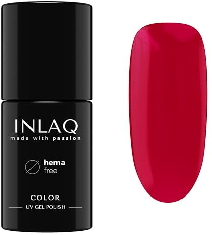 INLAQ® UV Nagellack Dunkelrot - 6 ml Hema Free - Langlebiger UV Lack - Nail Polish - Glow Spectrum Kollektion - Gelnägel - Shellac Gel - Gellack ohne Hema | 1051- Shiraz