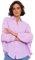 SASSYCLASSY Oversize Musselin Bluse Damen Langarm - Oversized Freizeit Look - Hemdbluse lang aus Baumwolle mit V Ausschnitt - Long-Bluse One Size (Gr. 36-48) Flieder