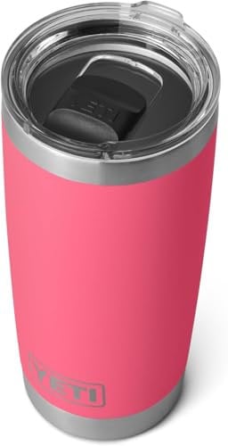 YETI Rambler Tumbler, Vaccum Insulated Stainless Steel Tumbler with Magslider Lid, Tropical Pink, 20 oz (591 ml)