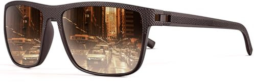 HENGOSEN Sonnenbrille für Männer, Polarisierte Sonnenbrille für Männer mit leichtem Gestell und UV-Schutz