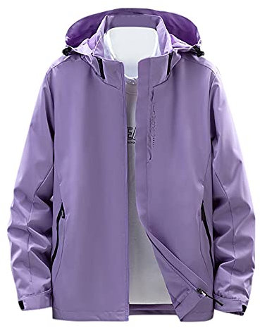 2024 Regenmantel Damen - Wasserdicht Winddichter Leicht Lang Grosse Windbreaker mit Kapuze Outdoorjacke mit Kapuze Wasserdicht Damen Jacke Damen Windbreaker