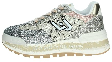 Liu Jo Scarpe Donna Amazing 26 Sneaker Ecopelle/Glitter Black/Silver D25LJ07 BF4047 TX007