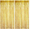 Shengxi 2 Stück Lametta Vorhänge, 3.3ft x 6.6ft Metallic Regen Vorhang Lamettavorhang Folien Fransen Vorhänge für Party Geburtstag Hochzeit Halloween Deko (Gold)
