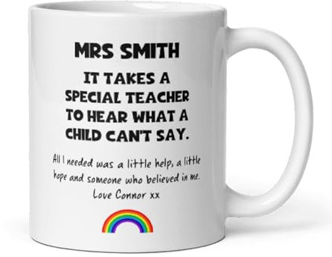 Confidently Quirky - Personalised Extra Support Teacher Thank You White Mug, Thank You Teaching Assistant, End Of Year Teaching Assistant, Special Mentor Autism Gift, SEN