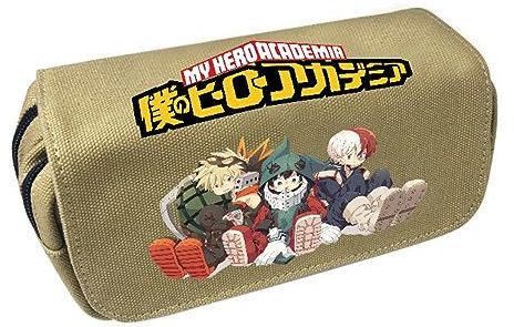 TQVLNMCR My Hero Academia Federmäppchen Manga Izuku Deku Canvas Stifttasche Anime MHA All Might Bakugou Katsuki Briefpapiertasche(Mha)