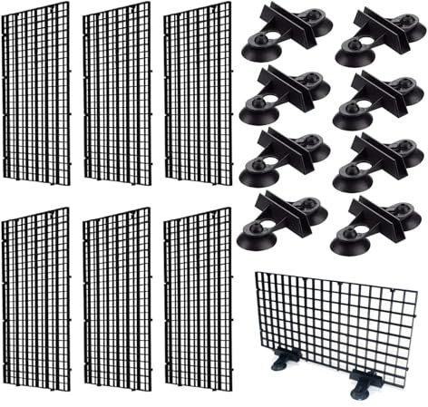 Aquarium Isolation, Aquarium Trennwand, Trennwand für Aquarien, 6PC (30*15CM)Aquarium Gitter aus Kunststoff, Trennwand für Aquarien Fisch Tank Teiler, mit 8 Aquarium Divider Saugnap, DIY Aquascaping