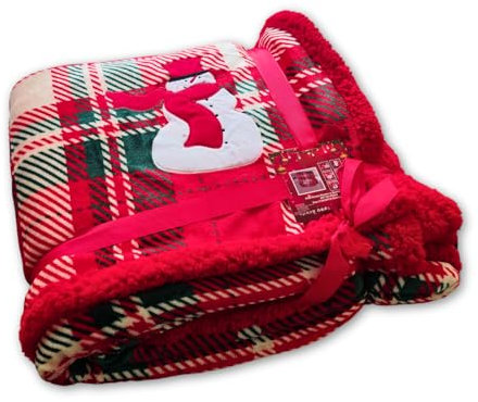 Coperta di Natale 210x220cm, Plaid in Pile Sherpa, Morbida e Calda Coperta di Natale in Pile Invernale, Coperta di Natale per Divano Letto (Snowman)