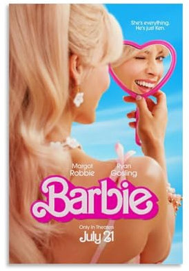 Barbie-Film- und TV-Drama-Poster, klassische Kunst, Film- und Fernsehstars, Nostalgie, Komödie, Horror, Wanddekoration, Schlafzimmer, Büro, Dekoration, Ölgemälde, Stoffposter, 30 x 45 cm, ungerahmter