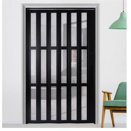 LVLDAWA Porte Pliante D'intérieur, Portes Coulissantes Séparation Pièce Intérieures Plusieurs Volets, Porte Placard Pliante Alliage D'aluminium avec Serrure Poignée(70x190cm)