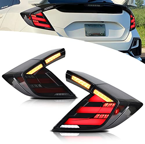 VLAND Rückleuchten für Civic X Hatchback Type R FK7 FK8 2016-2021 [Nicht für Coupé/sedan], Mit E-Prüfzeichen, 1 Satz Fahrer- und Beifahrerseite