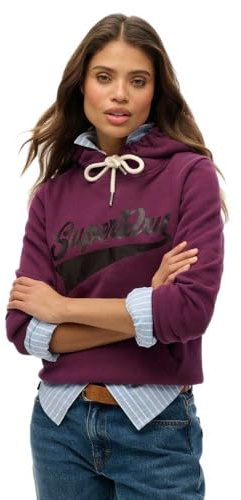 Superdry Damen Super Athletics Kapuzenpullover Aubergine Lila 38