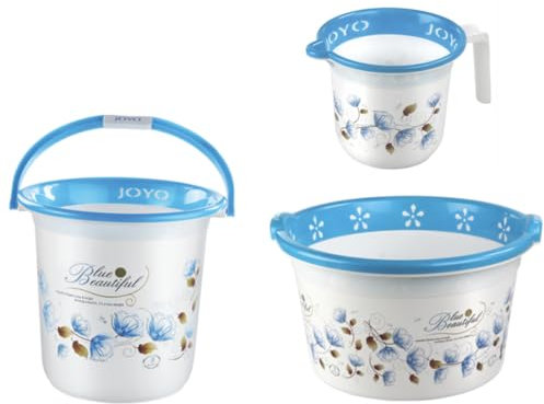 JOYO 3Pcs Bucket set Includes: Jug1.1L / Bucket 18L / Tub (Blue)