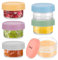 6 Stk Dressing Behälter, 80ML Glas Kleine Gläser mit Deckel Rund, Meal Prep Gläser, Auslaufsicher Saucen Salatdressing Behälter, Wiederverwendbar Glas Vorratsdosen mit Deckel für Snack, Salat, Gewürze