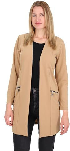 Malito - Damen Langarm Casual Blazer - offener eleganter Stretch-Blazer - weich & figurumspielend - Business Longblazer 6041