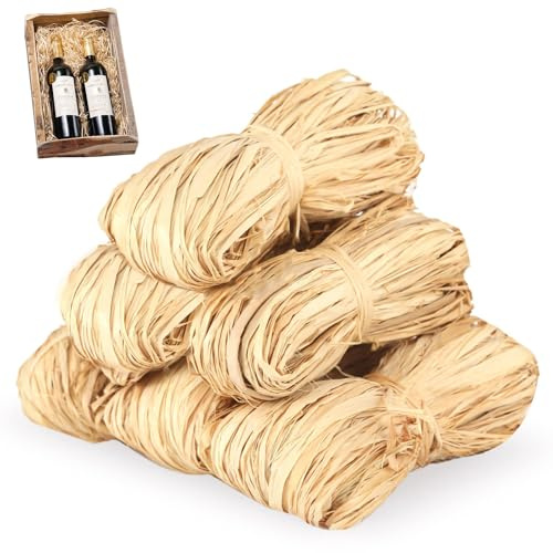 Bast Raffia Bastband, 300g Bastband, Raffia, Bast Raffia, Papierschnur Geschenkbast, Weben, Floristen und Gärtnern, Florbast zum Basteln, für Dekorieren, Floristen Garten Hochzeit