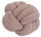 Dekoratives Knotenkissen, ca. 25 cm, trendiger Teddy Bouclé Stoff, Handgefüllt, 4 Farben, Sofakissen, Dekoration für Wohnzimmer und Schlafzimmer, ausgefallene Kissen (Rose)