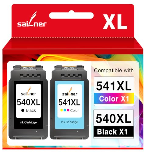 SAILNER 540XL 541XL Multipack, Kompatibel mit Canon druckerpatronen 540 541 XL PG-540 Schwarz CL-541 Color für Canon TS5150 Druckerpatronen MG3650 MG3650S MG3600 TS5151 TS5100 MG4250 MX475 MG3150 2p
