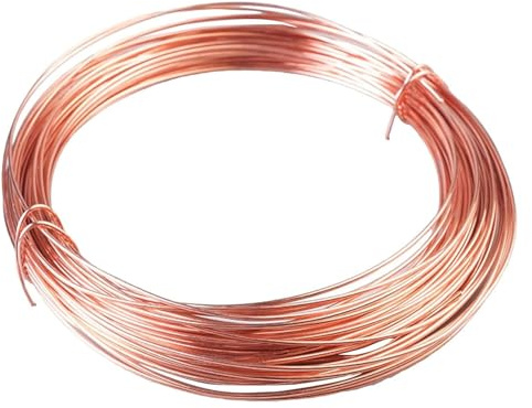 Filo di rame per avvolgimento di fili, Filo di rame nudo massiccio da 0,7/0,8/0,9/1 mm di diametro, lunghezza 5 m, for artigianato, gioielleria, elettricità, industria(1mm*5m)