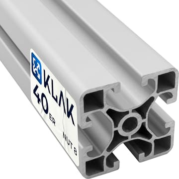 KLAK - Aluprofil 3m System-, Montage-, Konstruktionsprofil Nut 8 40x40 Light silber