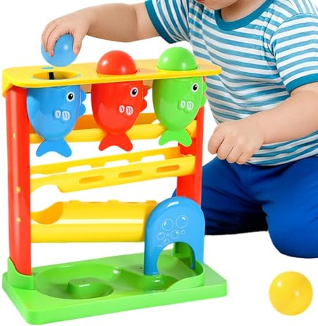 Tanxier Kugelbahn-Spielset mit Licht - Farberkennungs-Tischaktivität | Lernspielzeug Kugelbahn Mit Musik Und Spaß - für Mädchen Kleinkinder Kinderzimmer Spielbereich Balkon Wohnzimmer