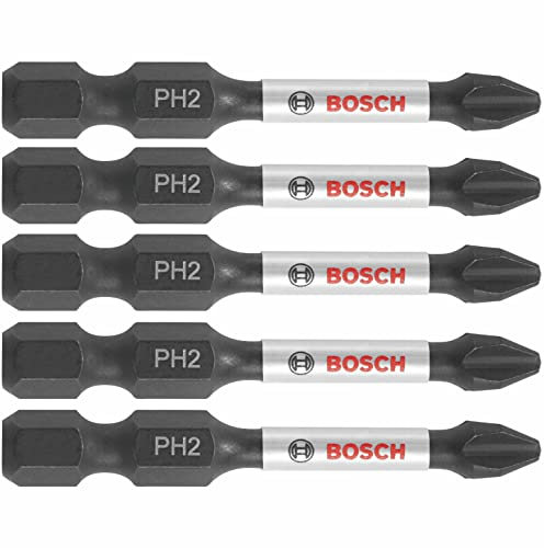 BOSCH ITPH2205 Schraubendreher-Bit, 5 Stück, 5,1 cm, Phillips #2 Impact Tough Schraubendreher-Bit