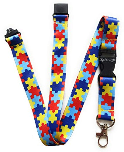 SpiriuS Breakaway Lanyard Neck Strap for id Card Badge Holder with Metal Clip 2cmx47cm (Puzzle)