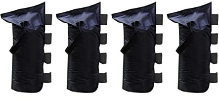 Rebecca Mobili 4-er Set Gewichte für Gartenpavillon, Sandsäcke für Festzelt, Gecihte zum Befüllen mit Sand, Befestigung mit Klettband, schwarz, Polyester - 48 x 22 cm (H x L) - Art. RE6346