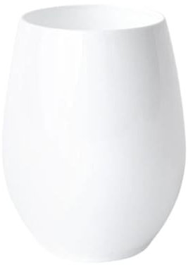 HomeyGear [12 Oz - 6 pk] Plastic White Stemless Goblets Wine Glasses BPA Free 12 Oz Disposable Elegant Drink Cups for Parties Wedding Receptions Fancy Reusable Tumblers for EZ CleanUp 6 Pack