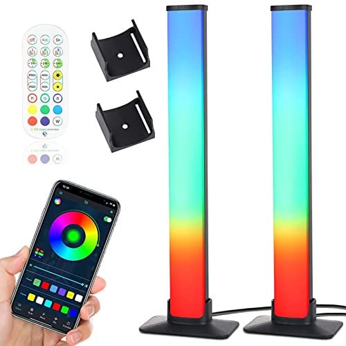 Smart LED Light Bars, Bluetooth Dimmable RGB Flow Light Bars 16 Million Colors, Gaming Lights with APP Remote Control,Music Sync, USB Powered Ambient Lamp for PC, Room Decorative, Ambient Lighting
