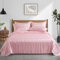 P Pothuiny Set di 6 lenzuola in raso con stampa a righe, colore rosa cipria, set di biancheria da letto di lusso setoso, 1 lenzuolo con angoli in raso + 1 lenzuolo piatto + 4 federe