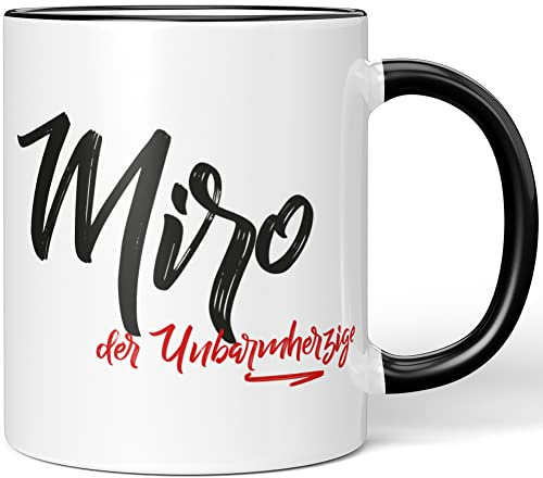 JUNIWORDS Tasse, Miro, der Unbarmherzige, Schwarz (5272620)