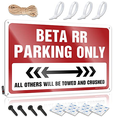 Lustige Alkoholschilder Beta Rr Parking Only Blechschild Balkon Dekor Blechschild für Männerhöhle (Größe: 20 x 30 cm)