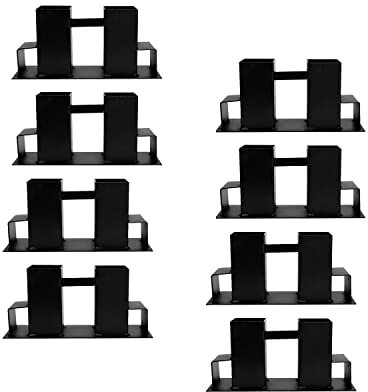 Eulenke Lot de 8 Support à Bois de Chauffage, porte buche interieur - range buche exterieur, 70X70mm range Pour bois de chauffage, Kit de scupport noir, Support de Rangement Réglable